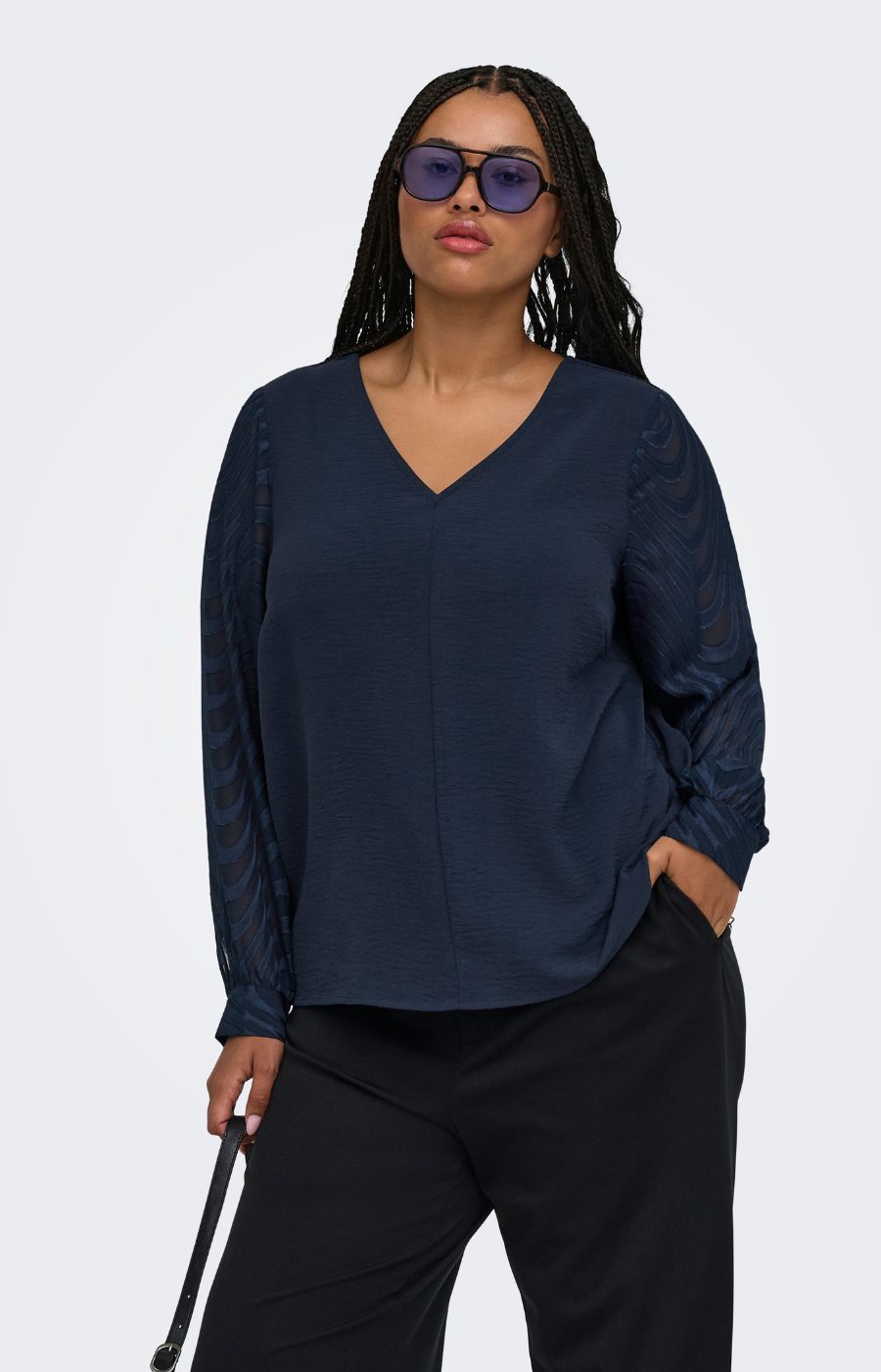 Only Carmakoma Metta Blouse in Navy 