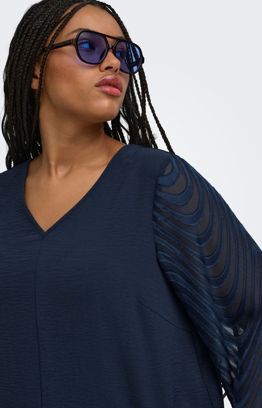 Only Carmakoma Metta Blouse in Navy 