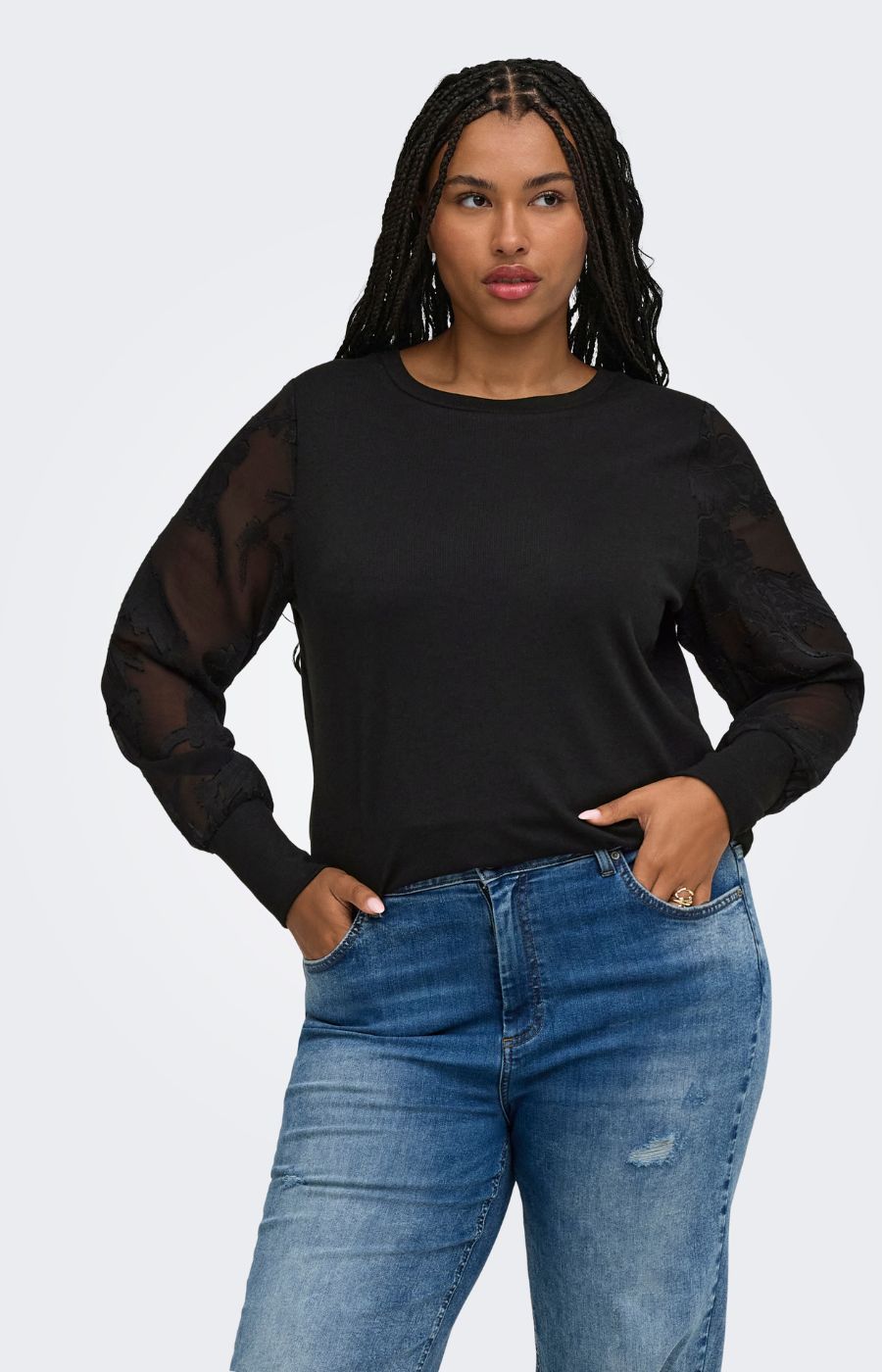 Only Carmakoma Milla Blouse in Black 