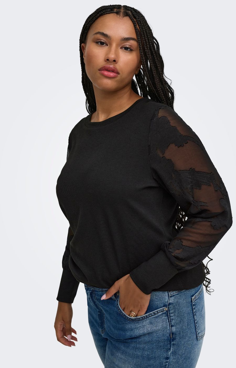 Only Carmakoma Milla Blouse in Black 