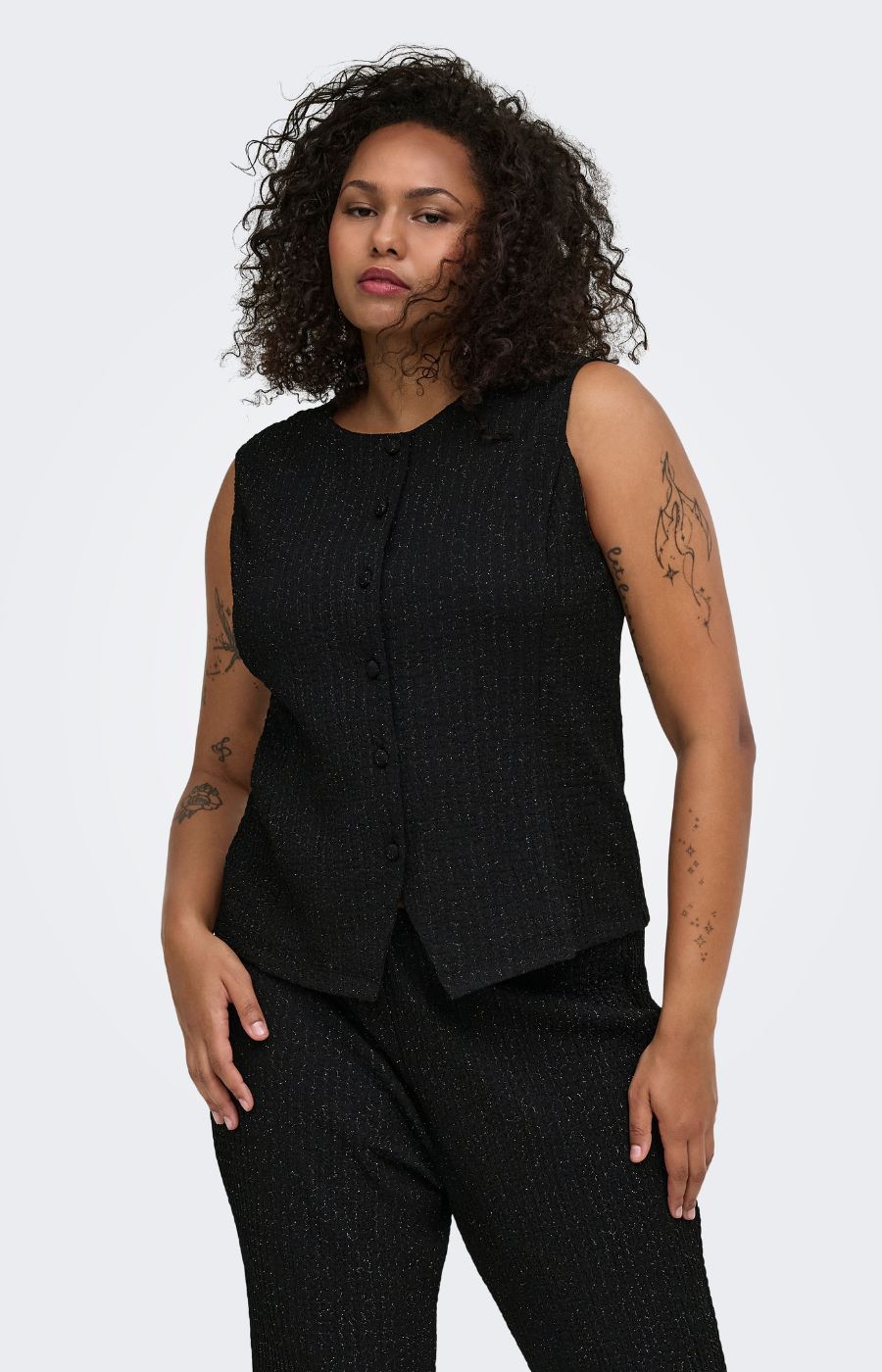 Only Carmakoma Milla Vest Top in Black 