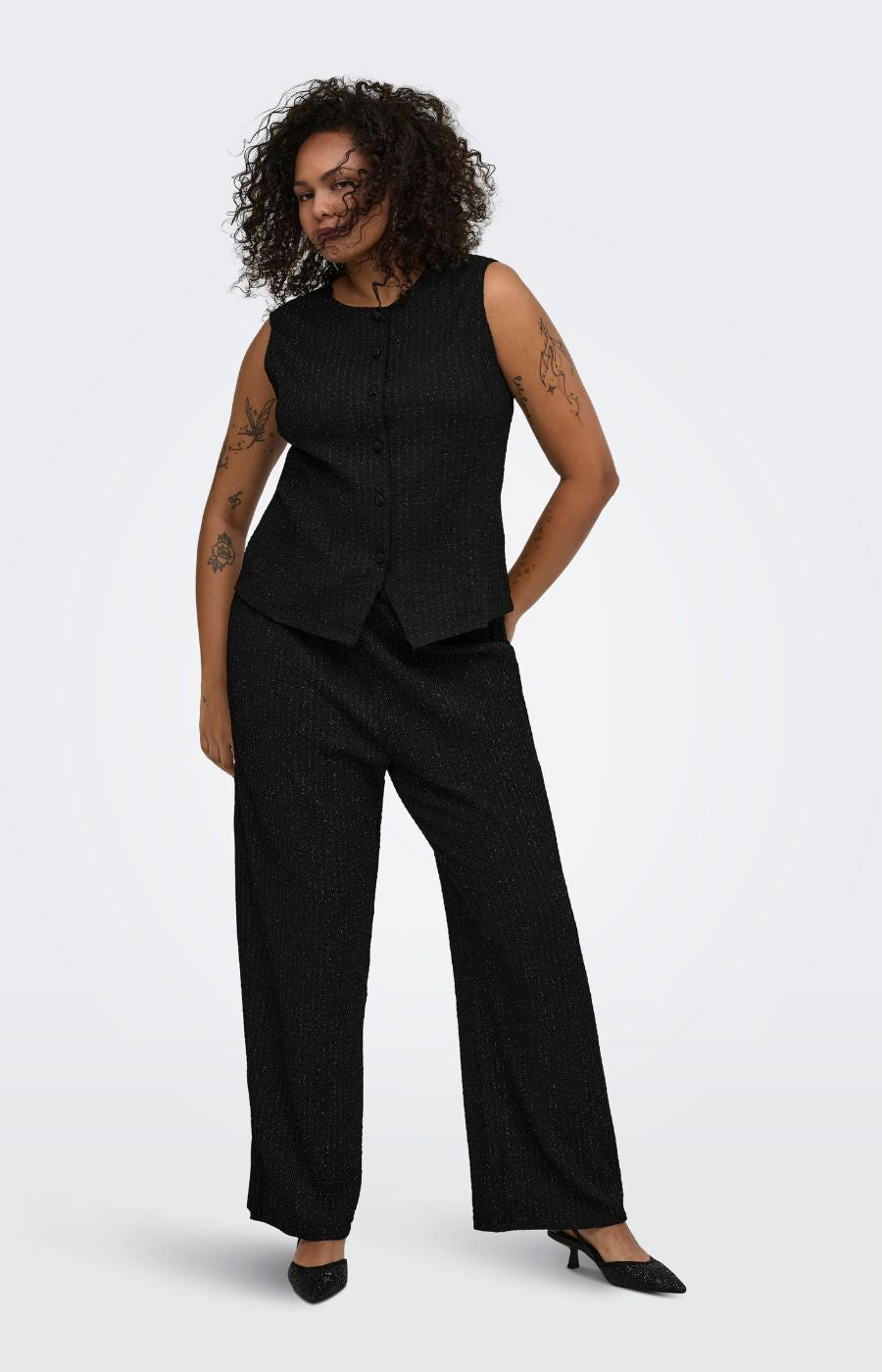 Only Carmakoma Milla Vest Top in Black 