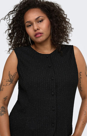 Only Carmakoma Milla Vest Top in Black  