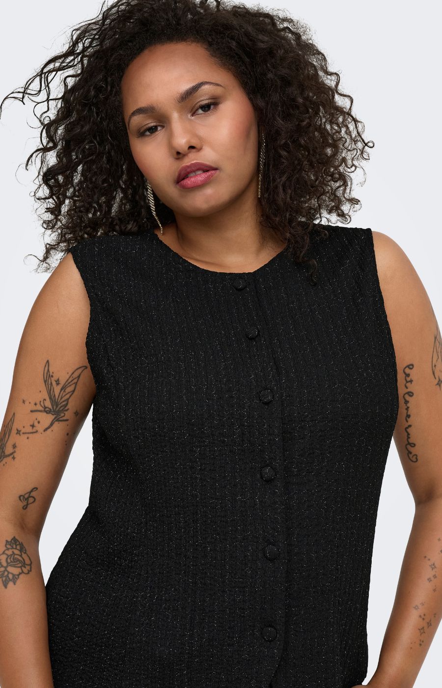Only Carmakoma Milla Vest Top in Black  