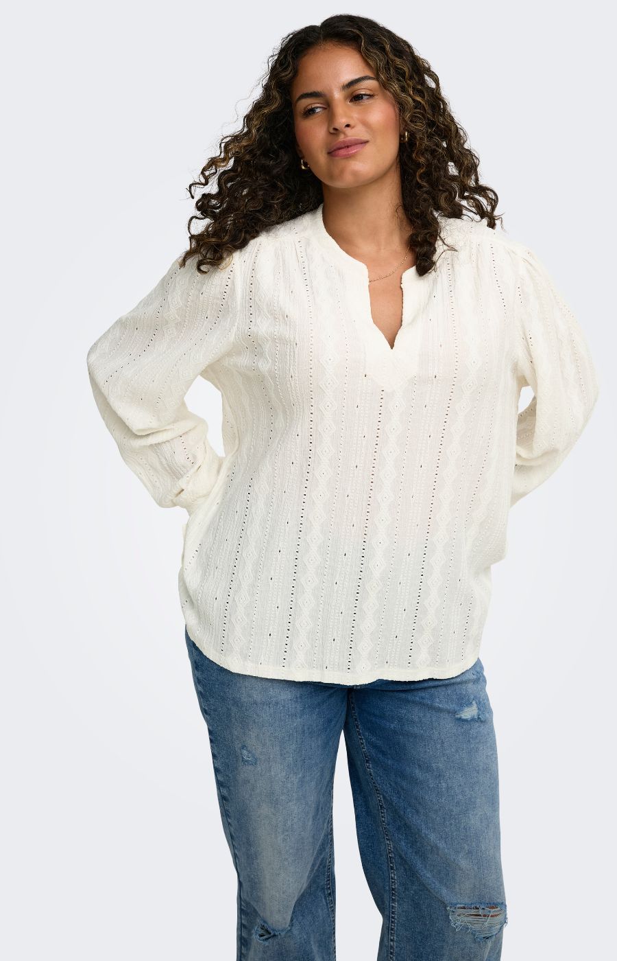 Only Carmakoma Minna Blouse in White 