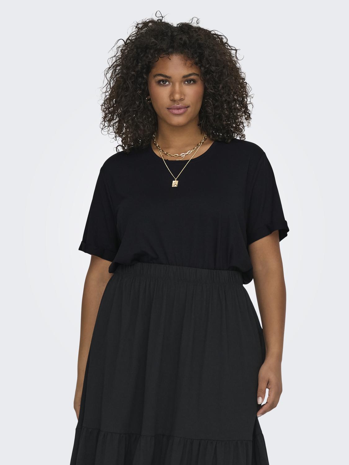 Only Carmakoma Moster T-Shirt in Black