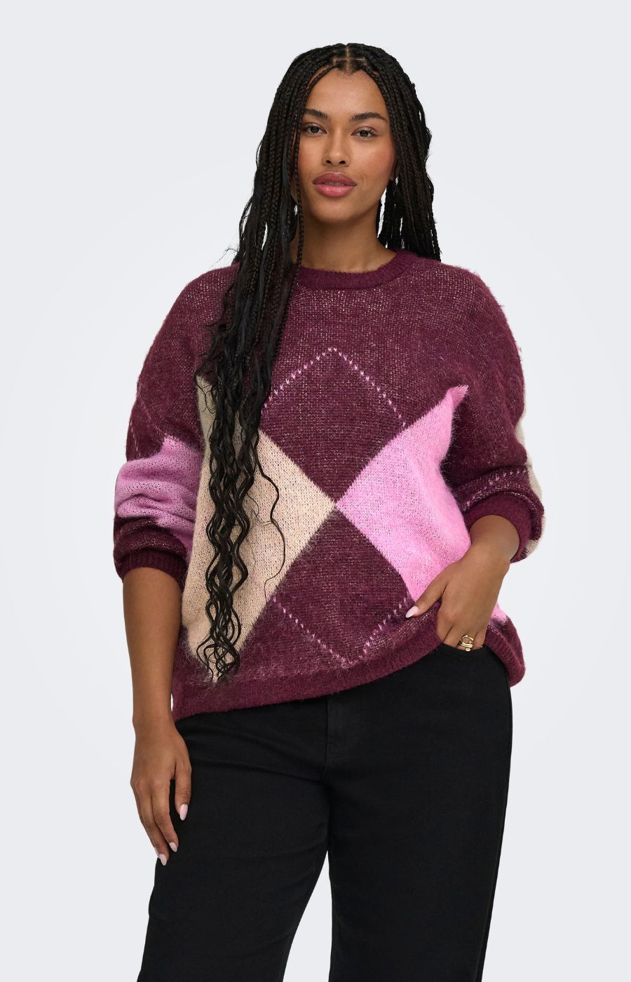 Only Carmakoma Noeme Knit in Wine 