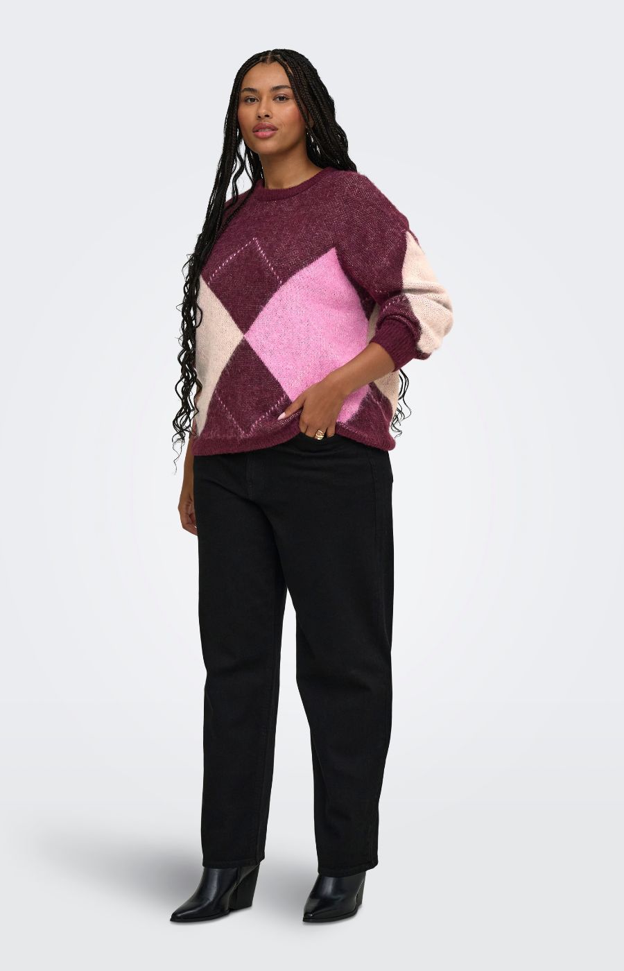 Only Carmakoma Noeme Knit in Wine 