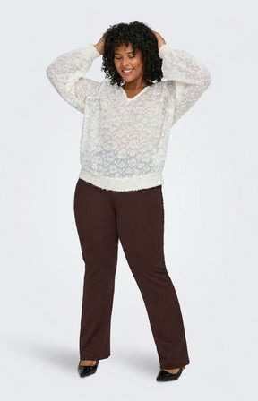 Only Carmakoma Pever Flared Trousers in Brown 