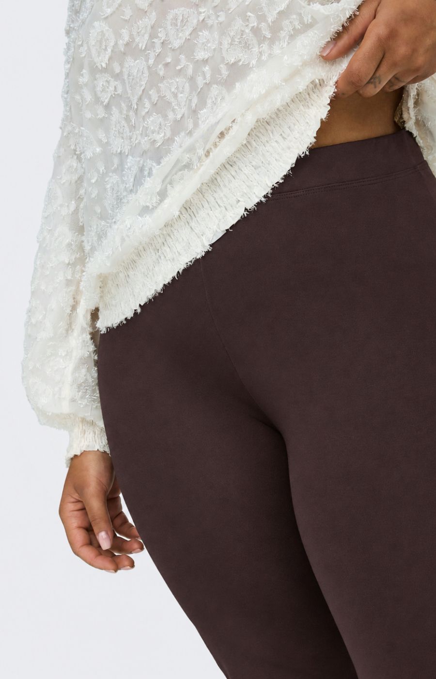 Only Carmakoma Pever Flared Trousers in Brown 