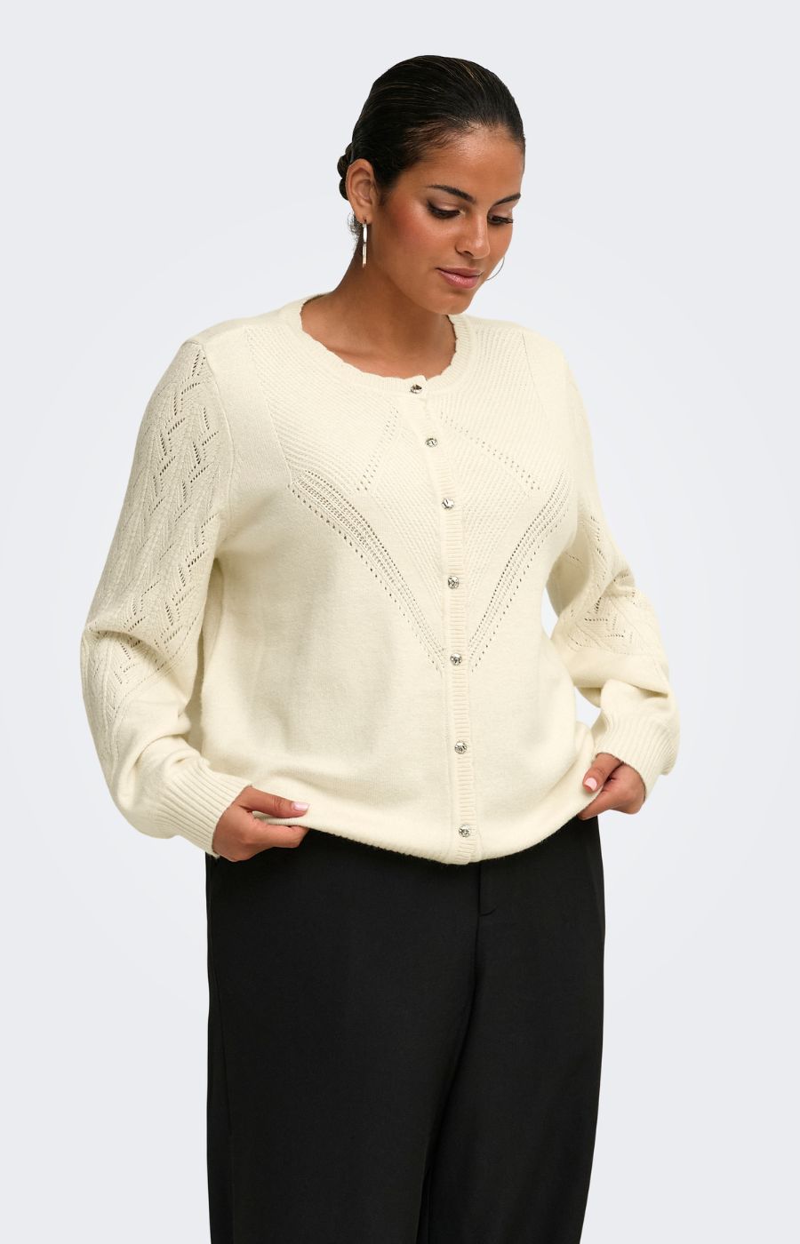 Only Carmakoma Princess Cardigan in Cream 