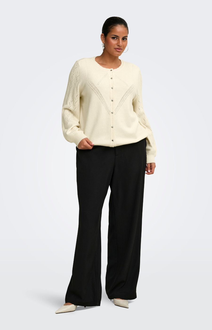 Only Carmakoma Princess Cardigan in Cream 