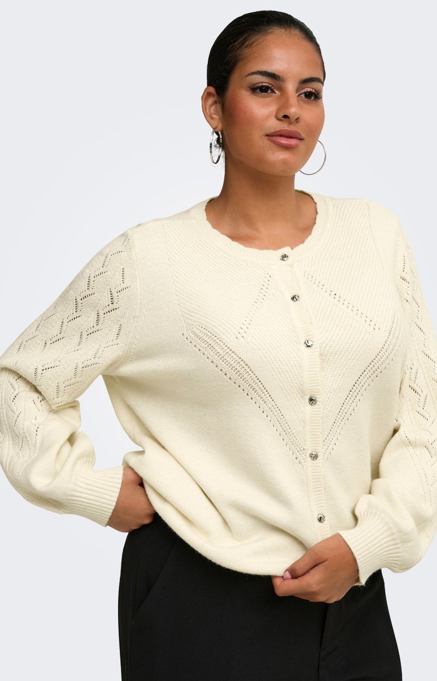 Only Carmakoma Princess Cardigan in Cream 