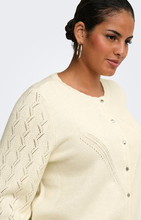 Only Carmakoma Princess Cardigan in Cream 