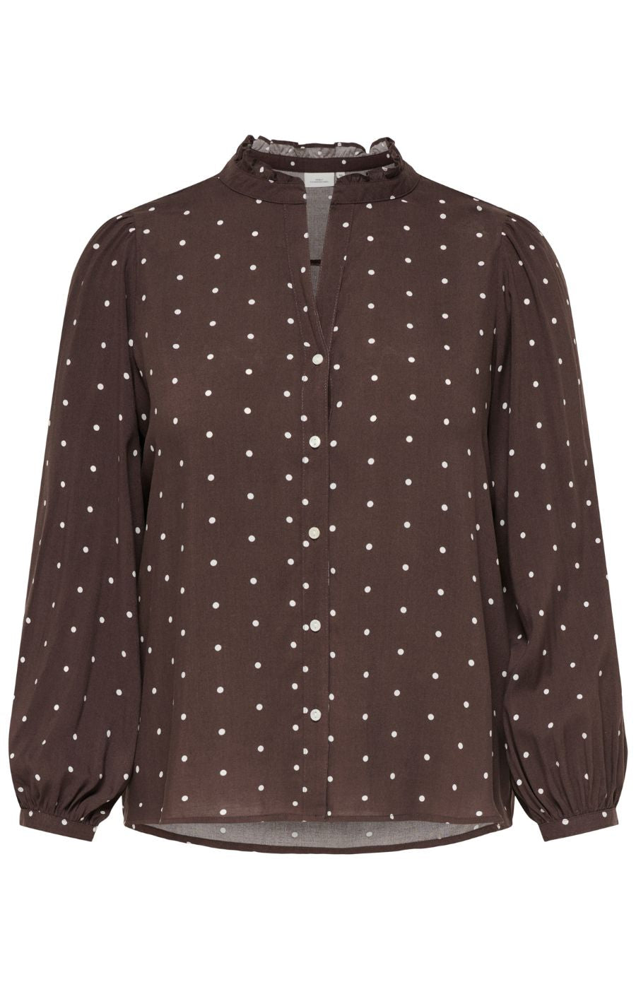 Only Carmakoma Raya L/S Shirt in Brown Dot 