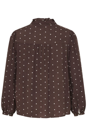 Only Carmakoma Raya L/S Shirt in Brown Dot 