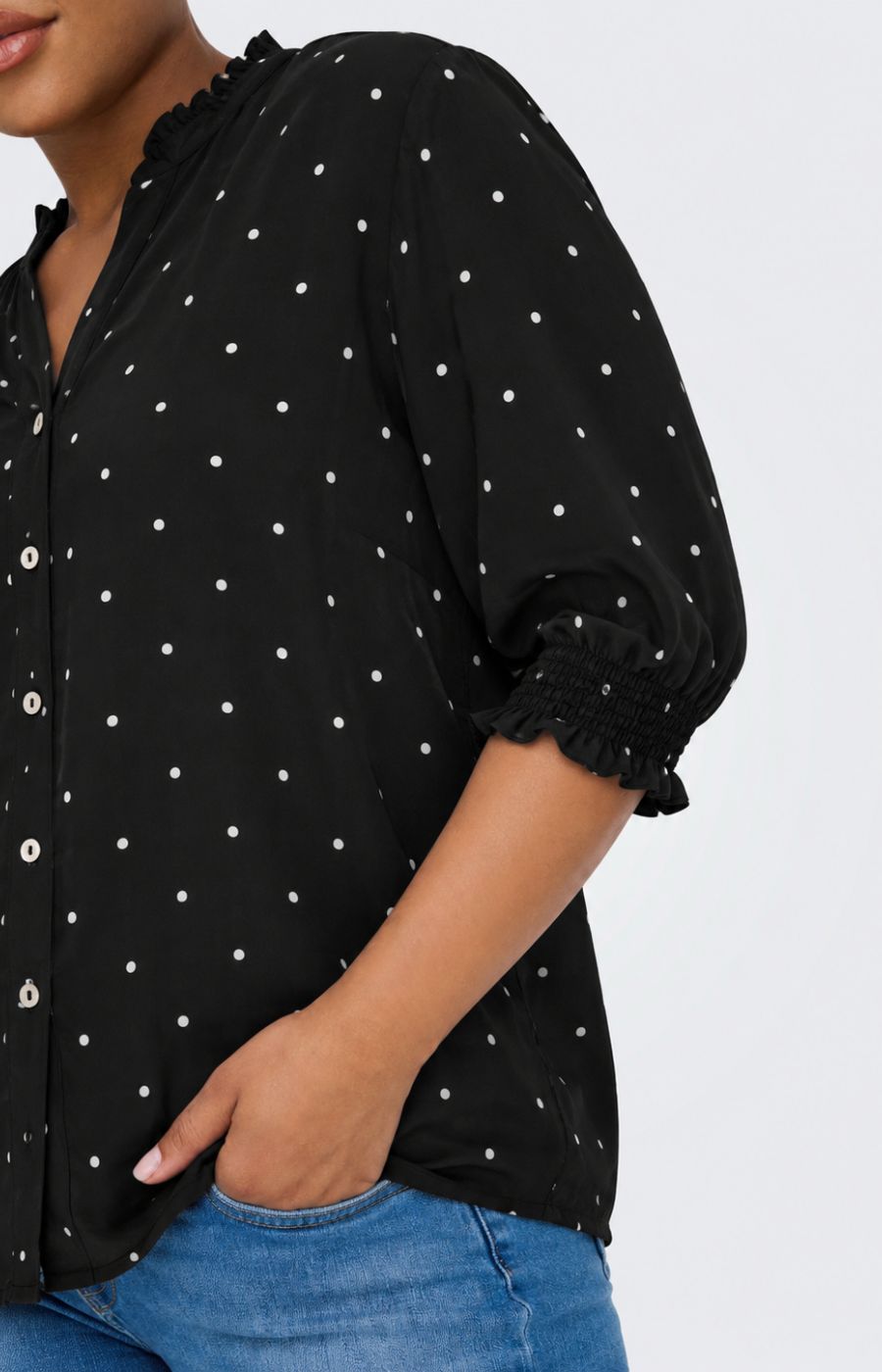 Only Carmakoma Raya Shirt in Black Dot 