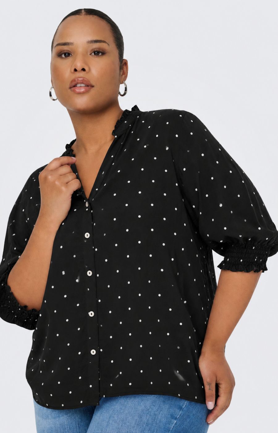 Only Carmakoma Raya Shirt in Black Dot 