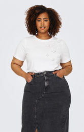 Only Carmakoma Raye T-Shirt in White 