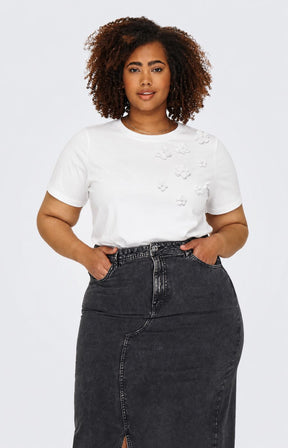Only Carmakoma Raye T-Shirt in White 