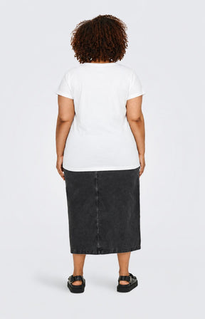 Only Carmakoma Raye T-Shirt in White 