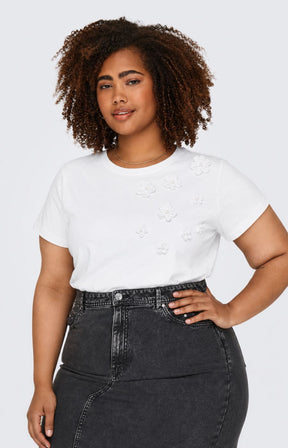 Only Carmakoma Raye T-Shirt in White 