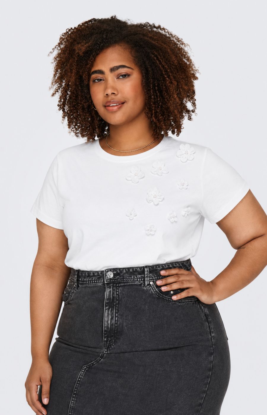Only Carmakoma Raye T-Shirt in White 