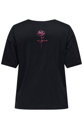 Only Carmakoma Rose T-Shirt in Black