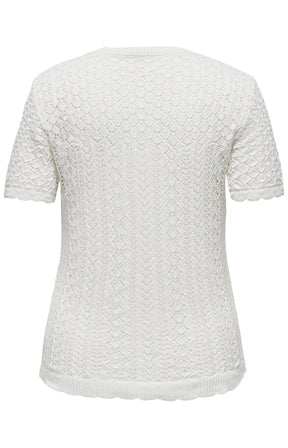 Only Carmakoma Saga Knit Top in Cream