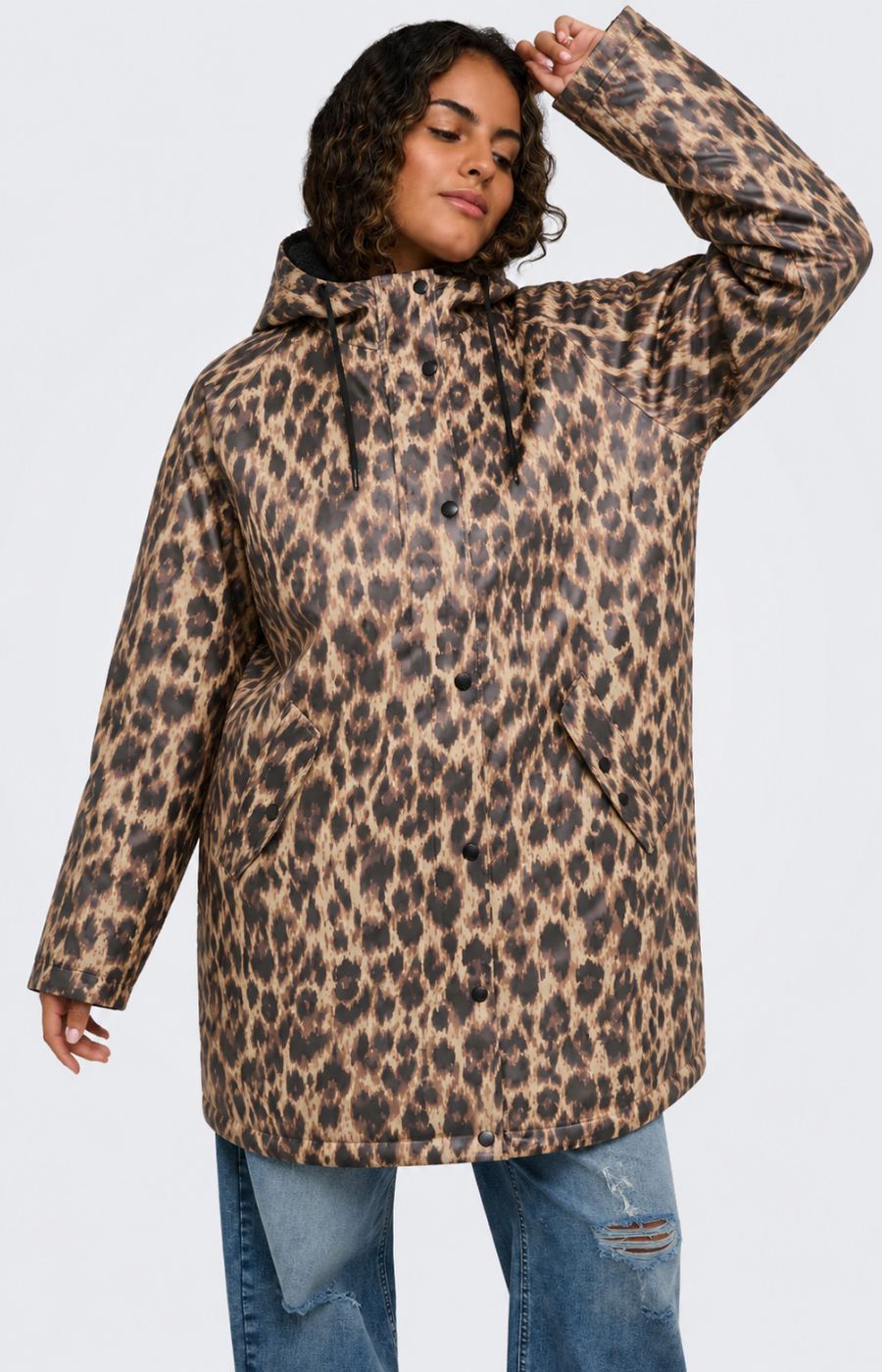 Only Carmakoma Sally Rain Jacket in Leopard 