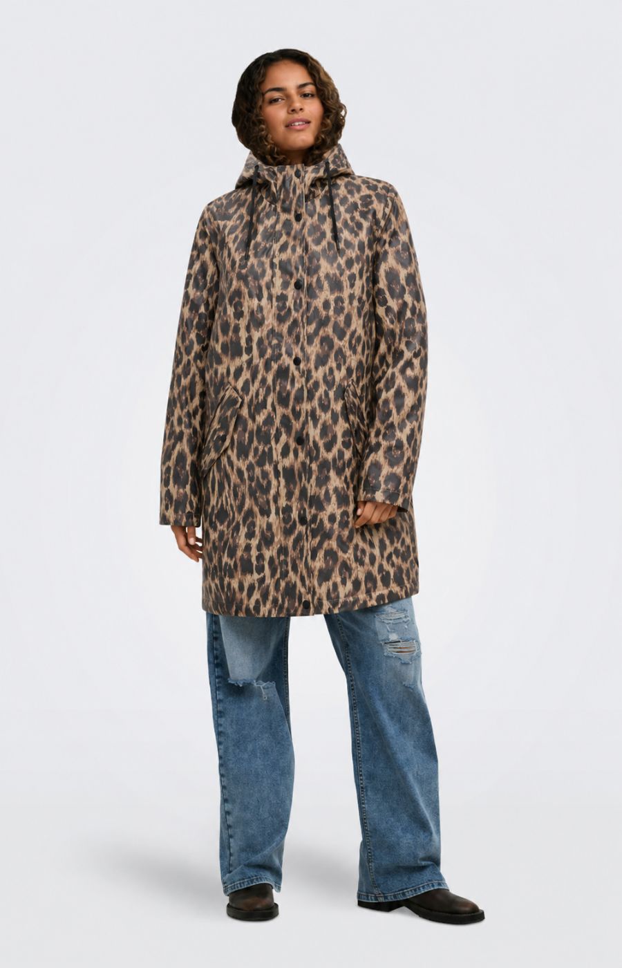 Only Carmakoma Sally Rain Jacket in Leopard 