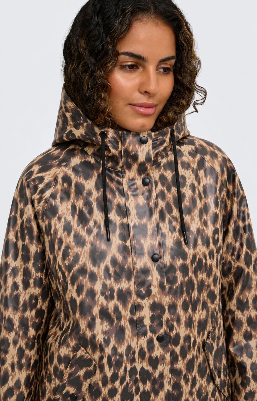 Only Carmakoma Sally Rain Jacket in Leopard 
