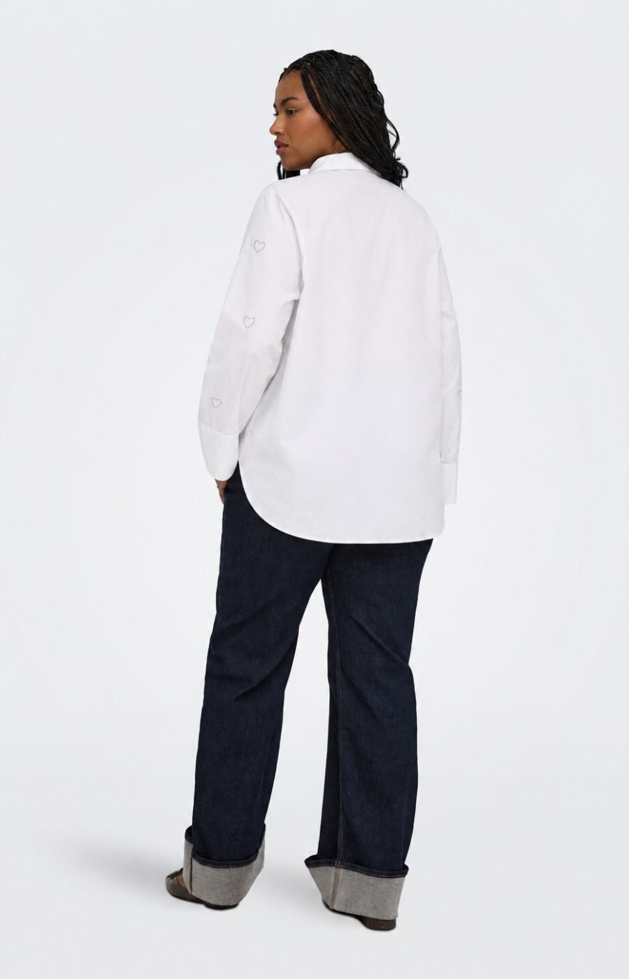 Only Carmakoma Sarah Heart Shirt in White 