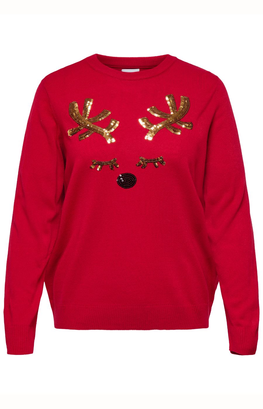 Only Carmakoma Shine X-Mas Reindeer Jumper in Red