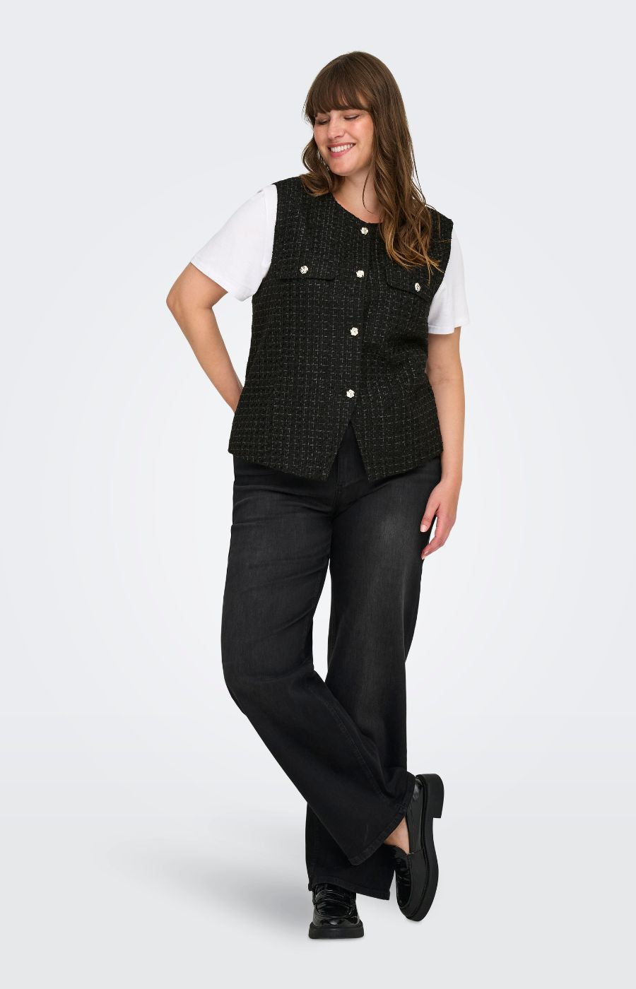 Only Carmakoma Shona Waistcoat in Black