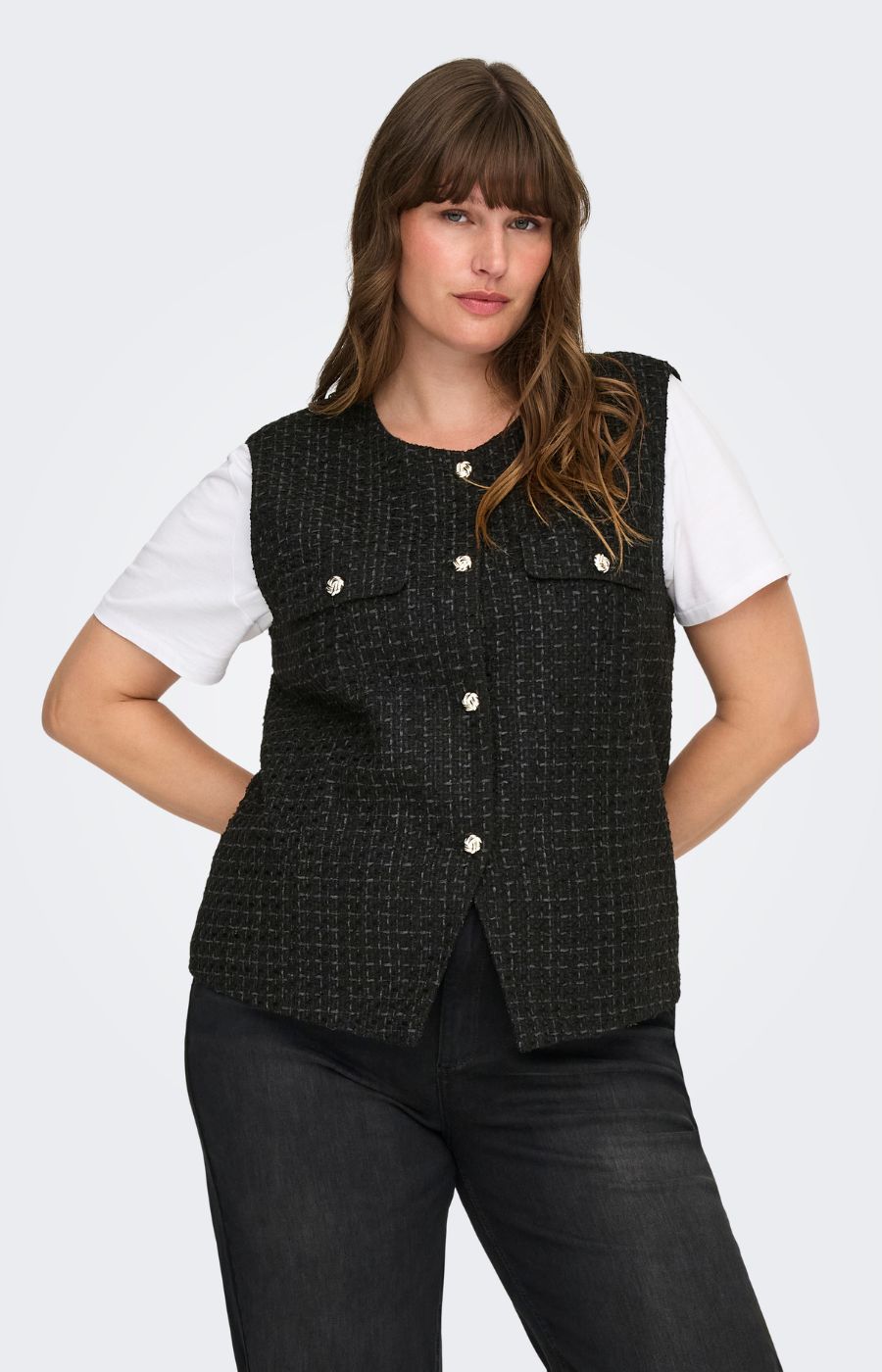 Only Carmakoma Shona Waistcoat in Black