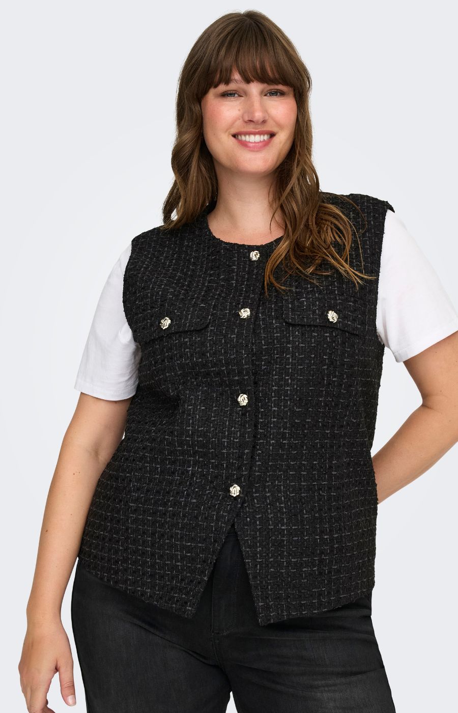 Only Carmakoma Shona Waistcoat in Black