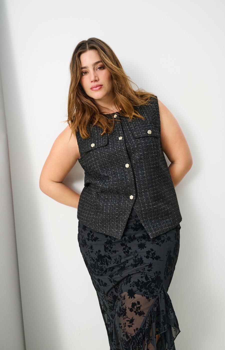 Only Carmakoma Shona Waistcoat in Black