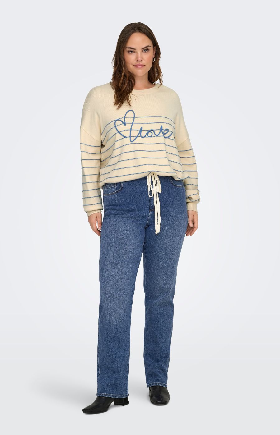 Only Carmakoma Signe Sweater in Cream