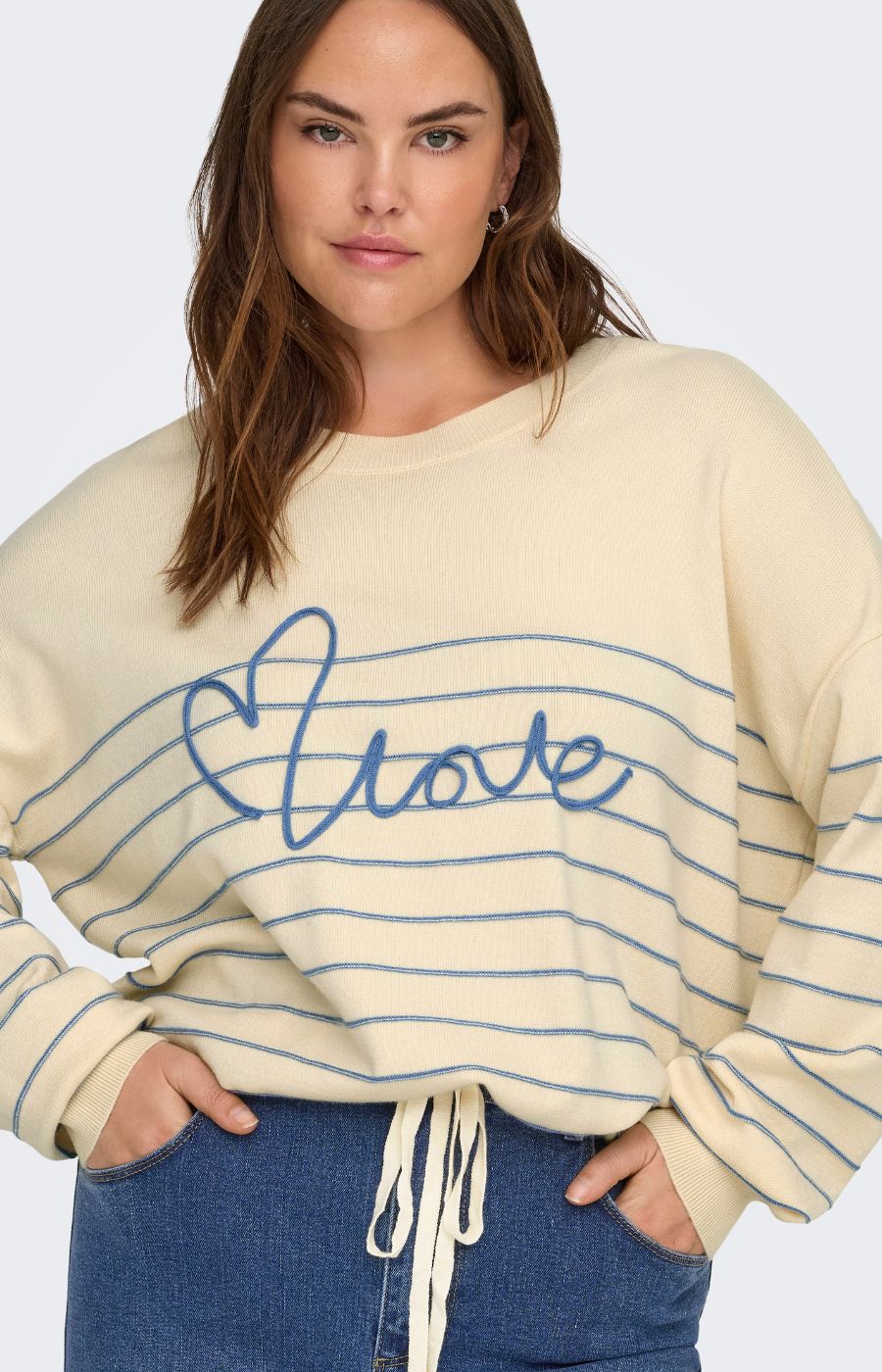 Only Carmakoma Signe Sweater in Cream