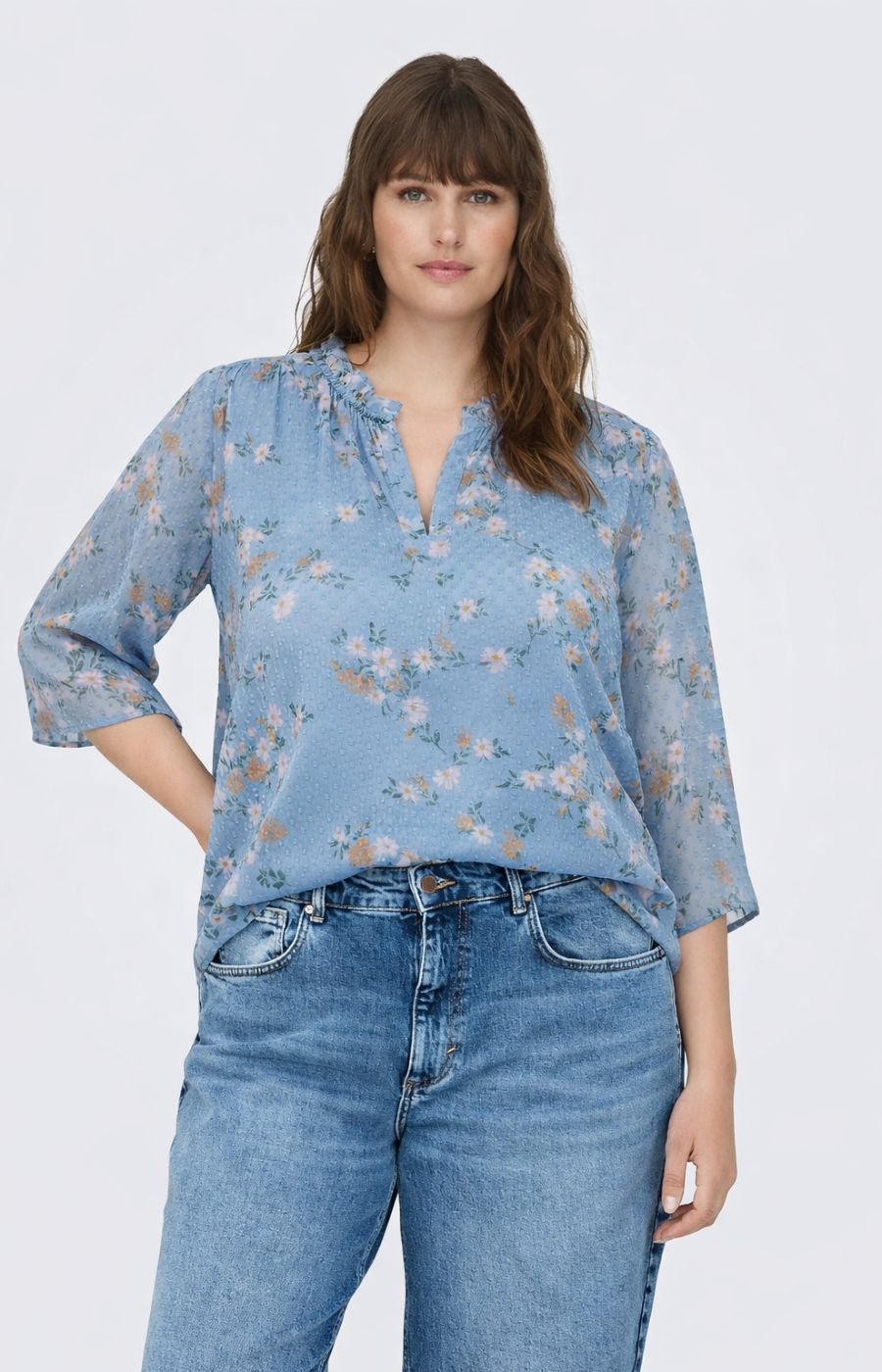 Only Carmakoma Sigrid Blouse in Blue 