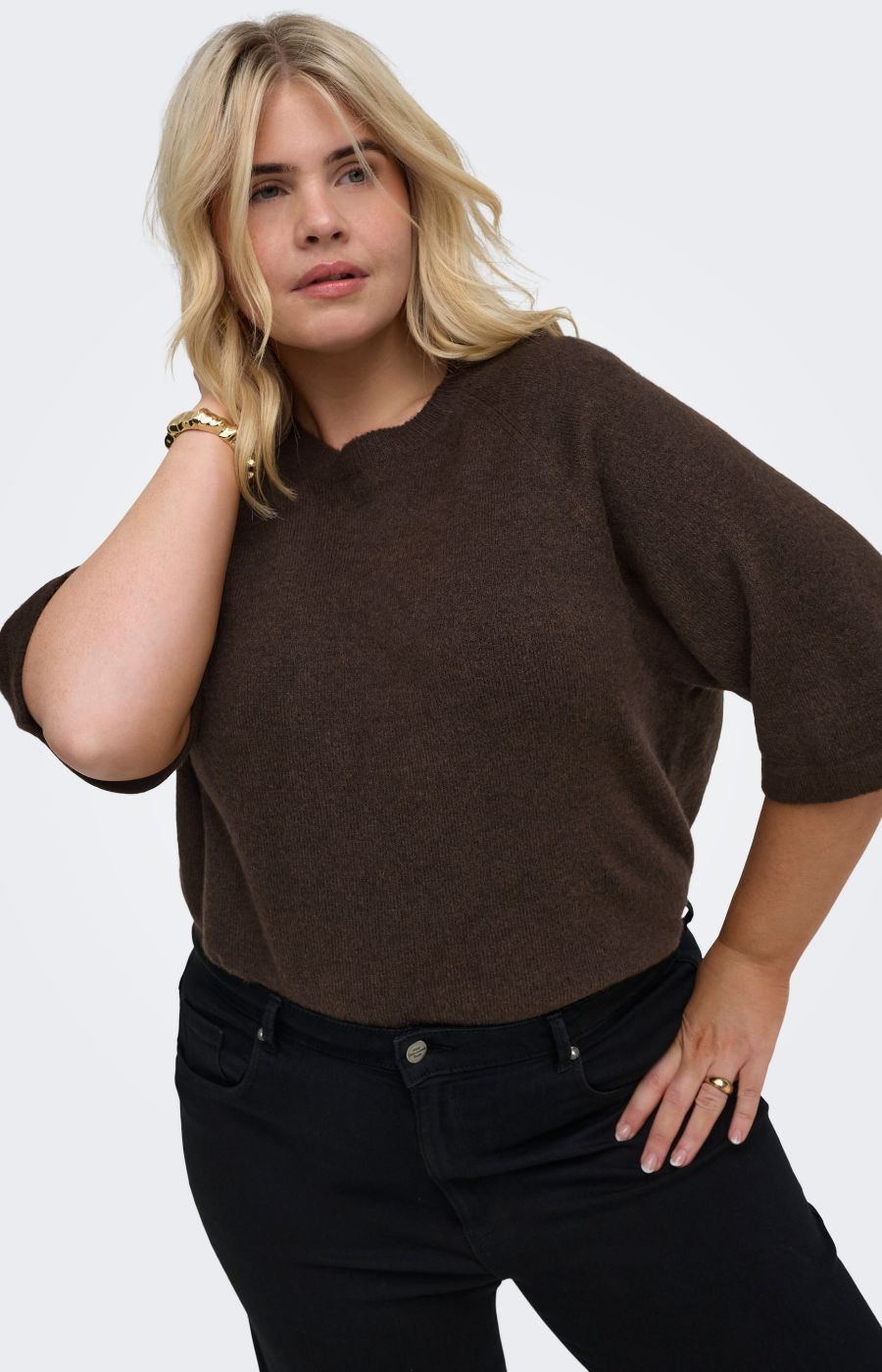 Only Carmakoma Simomi Knit in Coffee Bean 