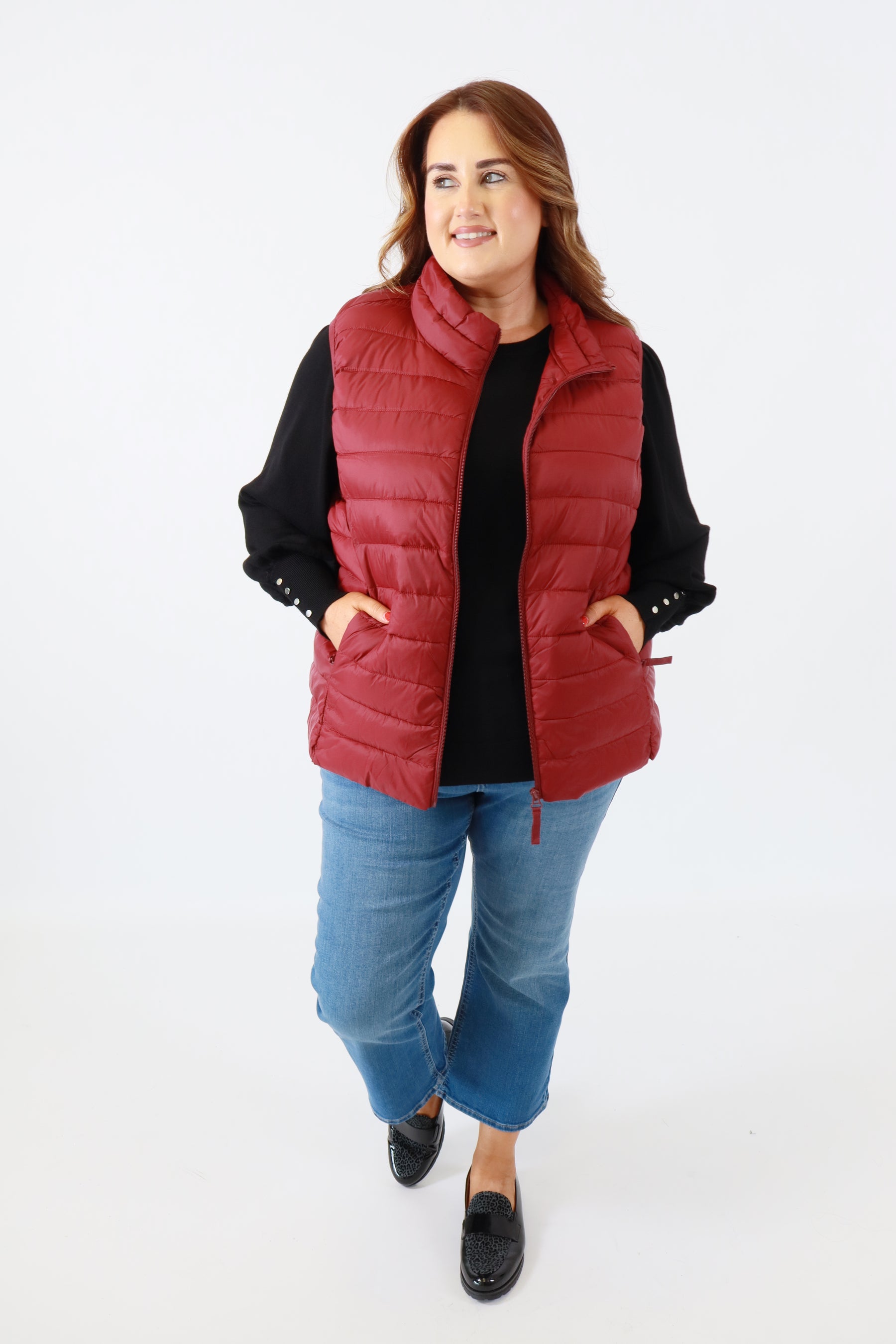 Only Carmakoma Tahia Gilet in Wine