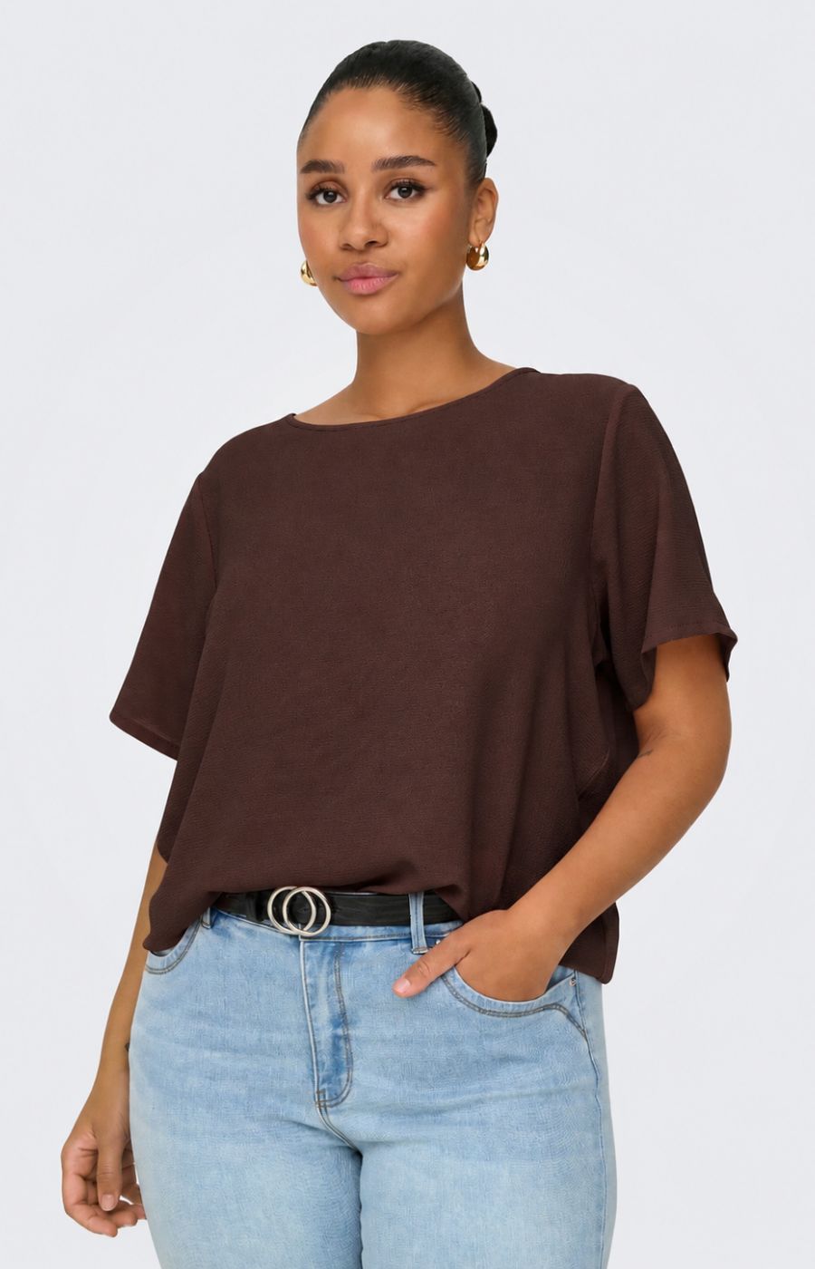 Only Carmakoma Vica Blouse in Coffee Bean 