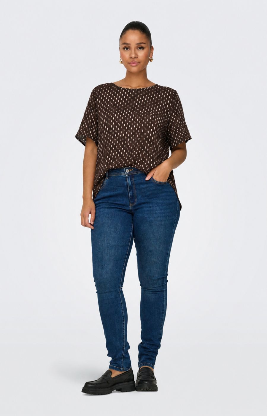 Only Carmakoma Vica Blouse in Crazy Square 