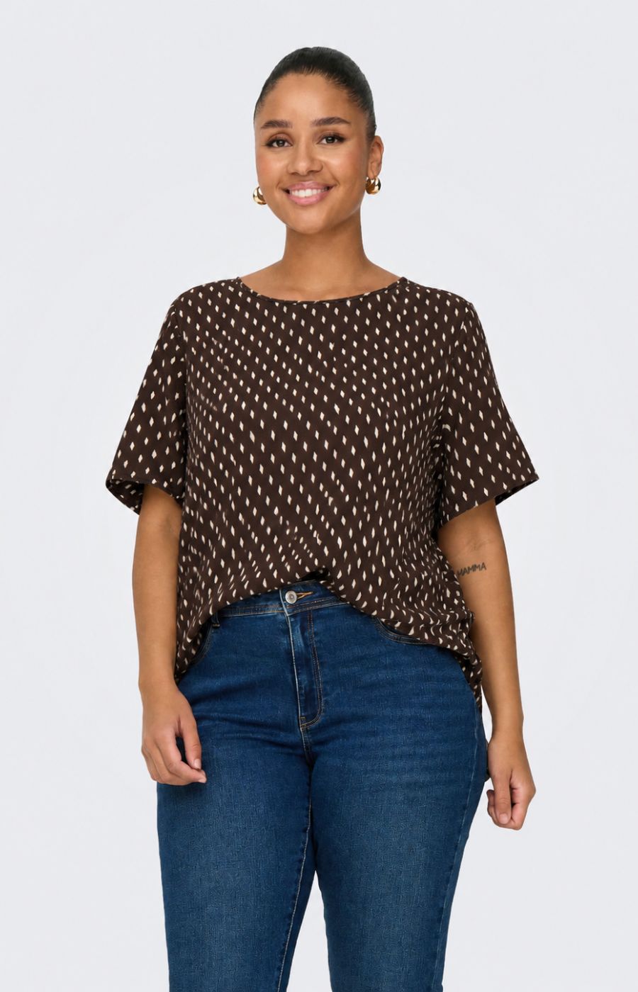Only Carmakoma Vica Blouse in Crazy Square 