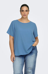 Only Carmakoma Vica Blouse in Denim Blue 