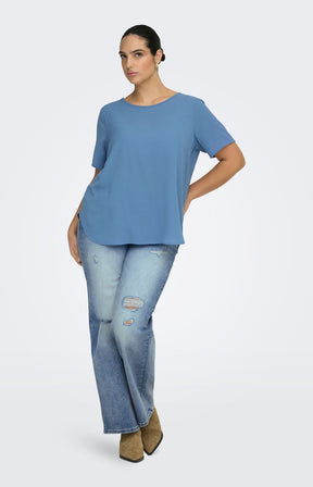 Only Carmakoma Vica Blouse in Denim Blue 