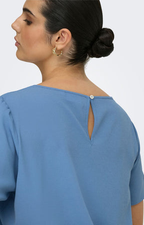 Only Carmakoma Vica Blouse in Denim Blue 