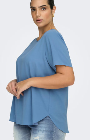 Only Carmakoma Vica Blouse in Denim Blue 